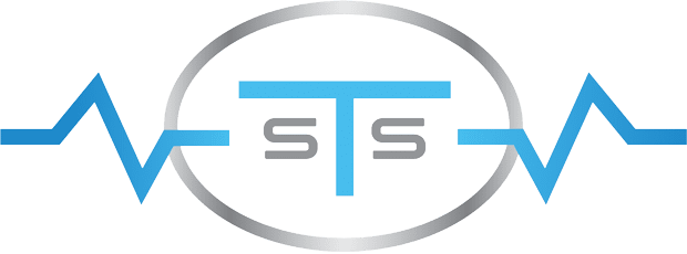 STS_logo_final-symbol Logo with the letters "sts" centered inside a circle, flanked by blue pulse or waveform lines.