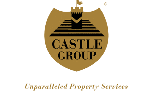castle-group Logo of castle group featuring a stylized black castle icon above the words "castle group" on a beige background.