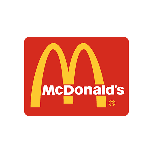 mcdonalds Mcdonald's logo featuring a large yellow "m" arch on a red background with the word "mcdonald's" below it.