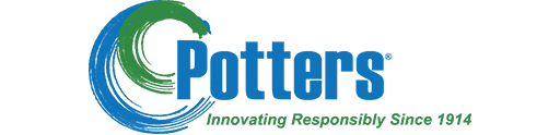potters Logo of michigan state university featuring a stylized spartan helmet in green on a blue background.
